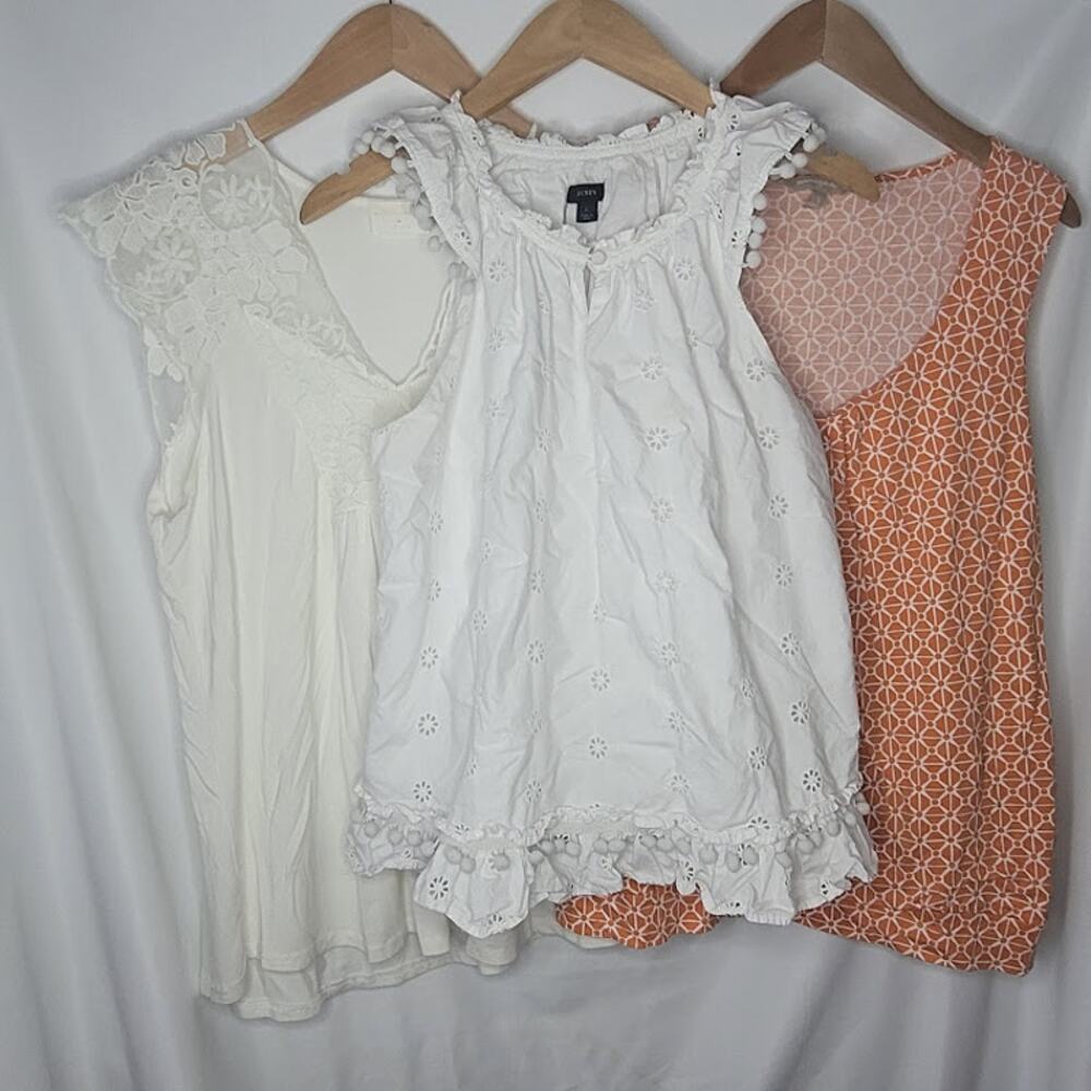 J Crew,Banana Republic,Allie Rose- 3 sleeveless tops- size Large